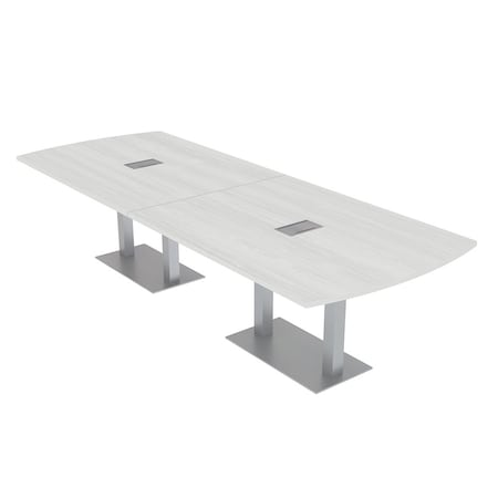 Skutchi Designs 45 in W, 144 in L, 29 in H, Engineered Wood Top, White HAR-AREC-46X143-DOU-ELEC-WHCYPRESS